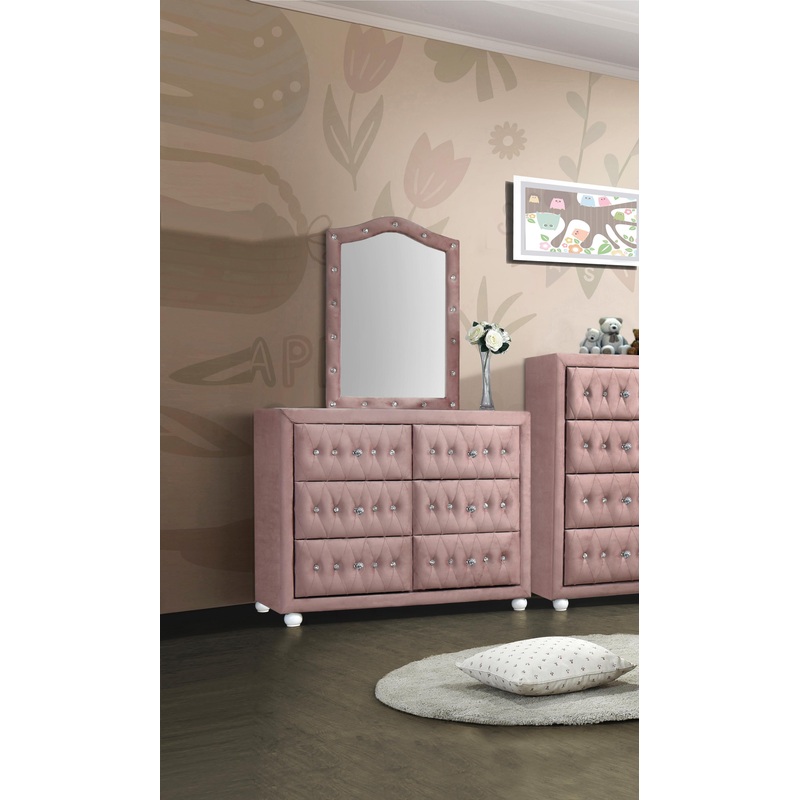 Reggie Pink Fabric Mirror