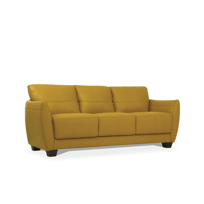 Valeria Mustard Leather Sofa