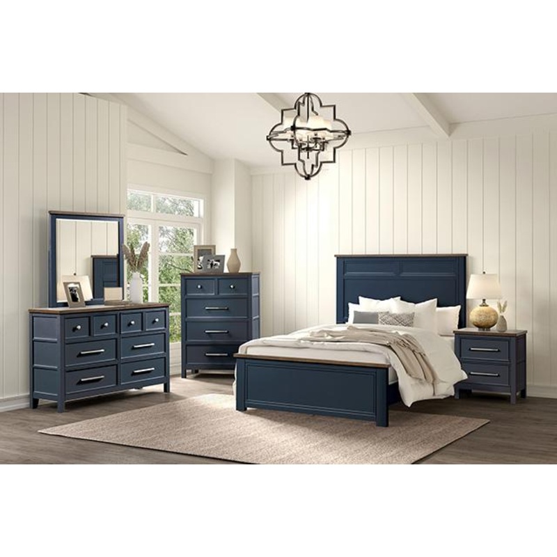 Bed Pinetop Blue & White