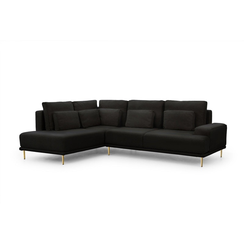 Dvns AUSTIN kreisais stris zelta kjas 277/70-93/200 cm melns 2