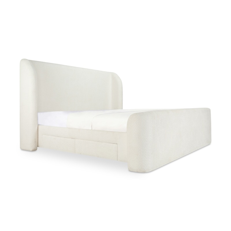 sophia king bed – white