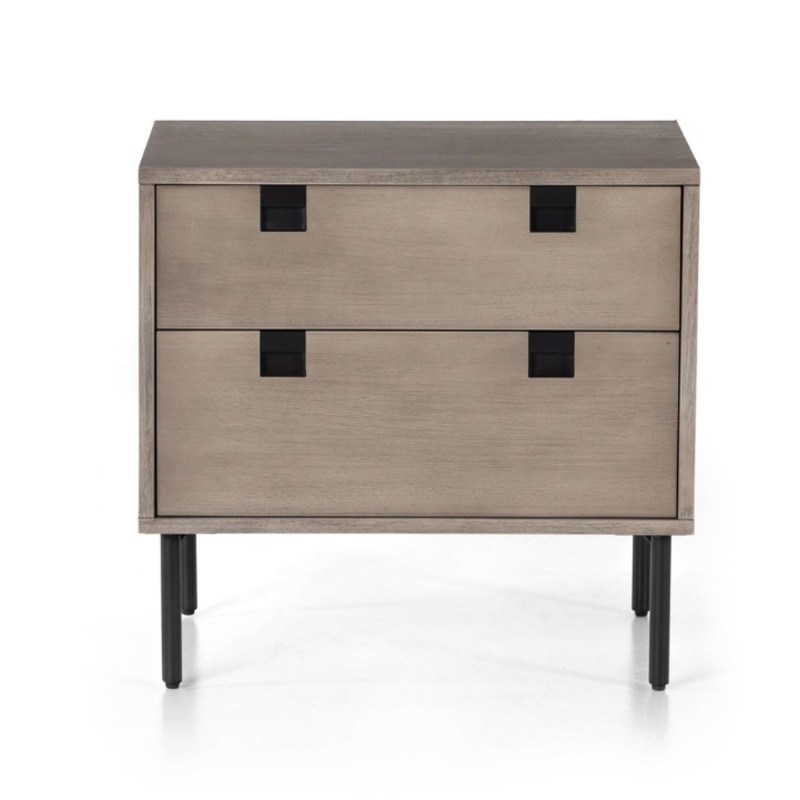 Carly 2 Drawer Nightstand – Grey Wash