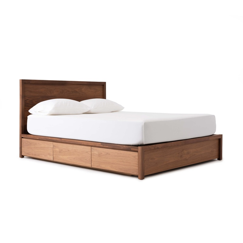 Marcel Drawer Storage Bed-Walnut