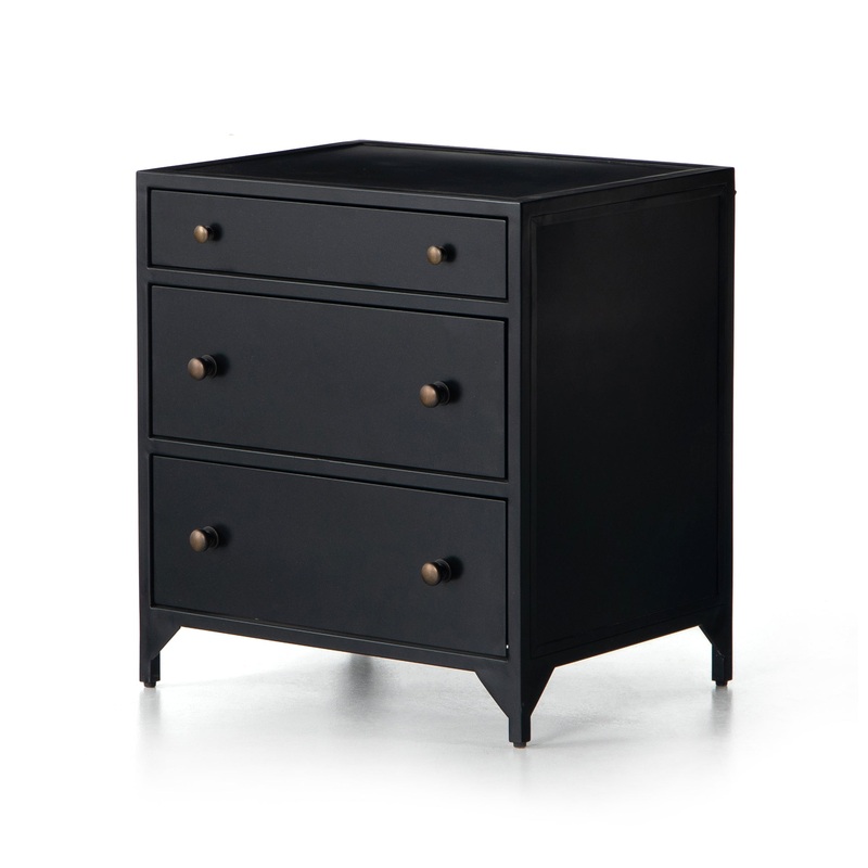 Belmont Storage Small Nightstand-Black