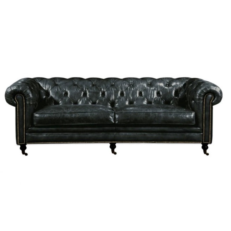 Birmingham Sofa Black Leather