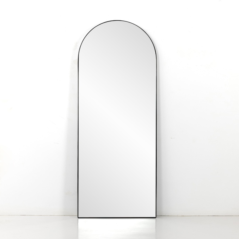 Georgina Floor Mirror-Iron Matte Black