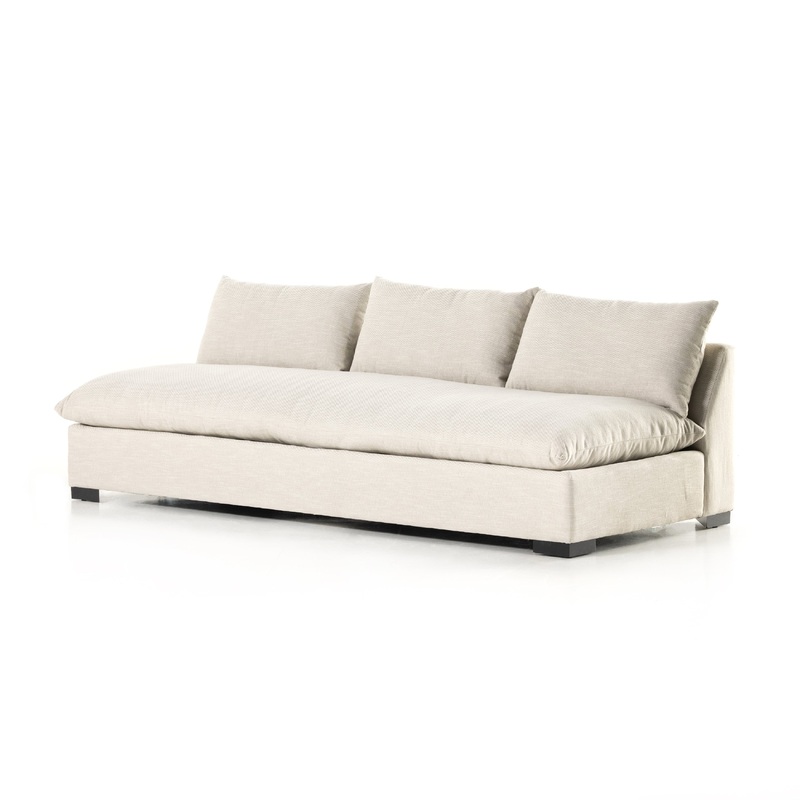 Grant Armless Sofa 94″ – Ashby Oatmeal