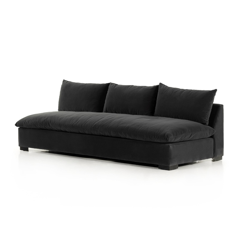 Grant Armless Sofa 94″ – Henry Charcoal