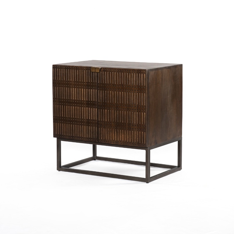 Kelby Cabinet Nightstand – Gunmetal