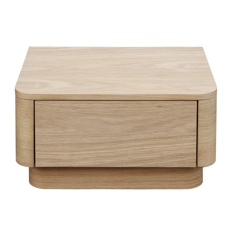 Round Off Small Nightstand Light Oak Brown