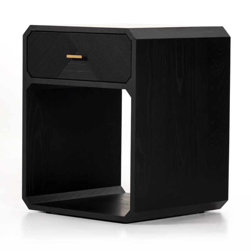 Caspian Nightstand – Black Ash Veneer