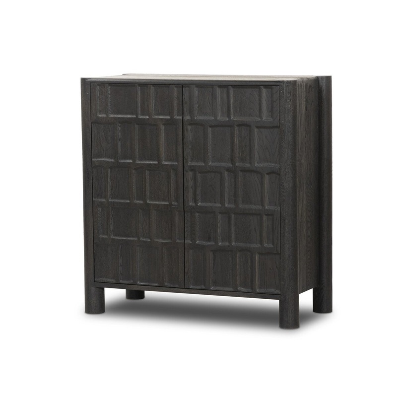 Ezri Bar Cabinet – Black Oak