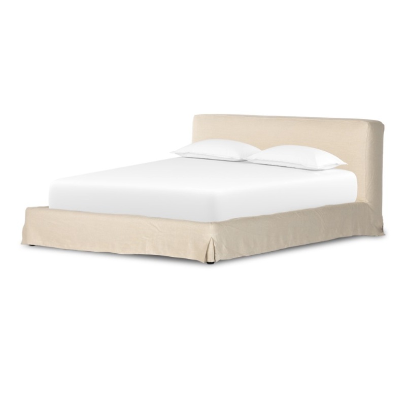 Aidan Slipcover Bed- Brussels Natural