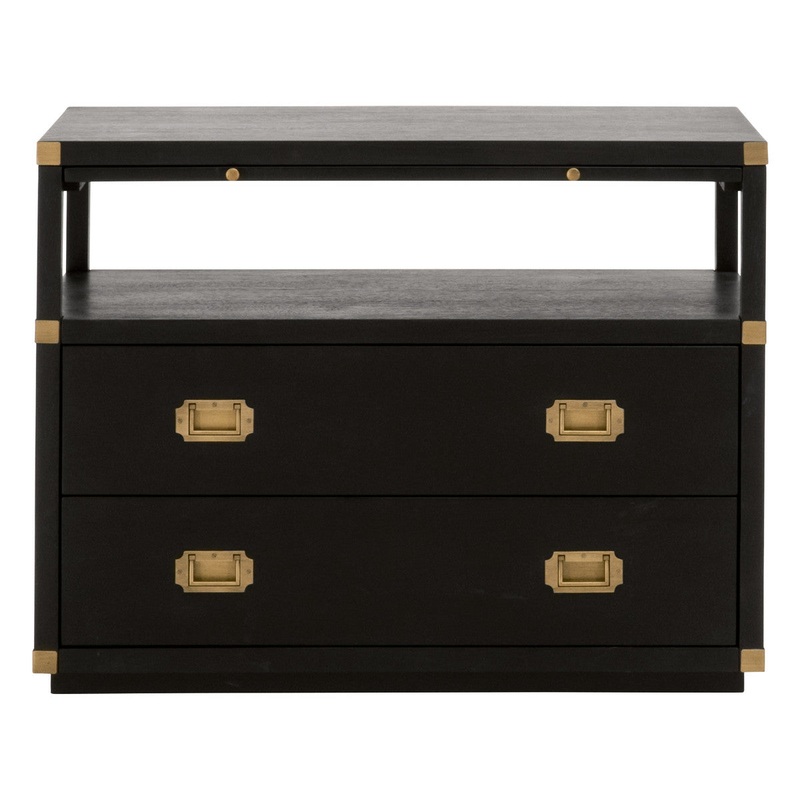 Bradley 2-Drawer Nightstand – Brushed Black