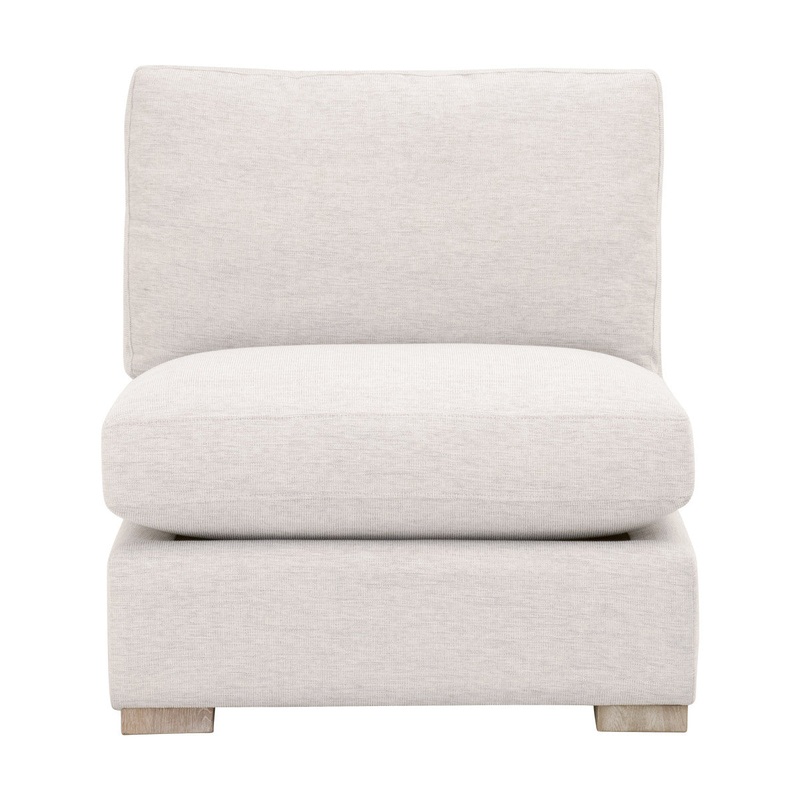 Clara Modular Armless Chair – Stone Basketweave