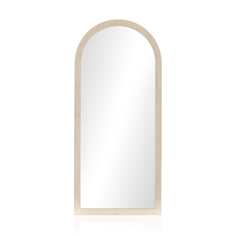 Cressida Floor Mirror – Ivory Painted Linen