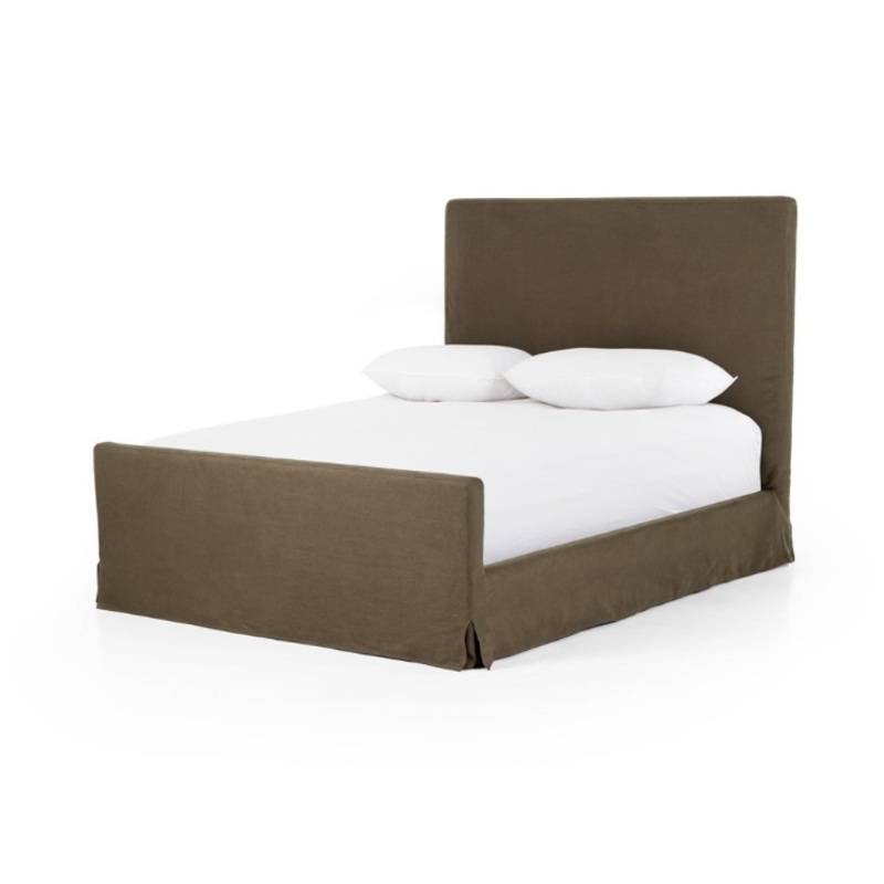 Daphne Slipcover Bed – Brussels Coffee