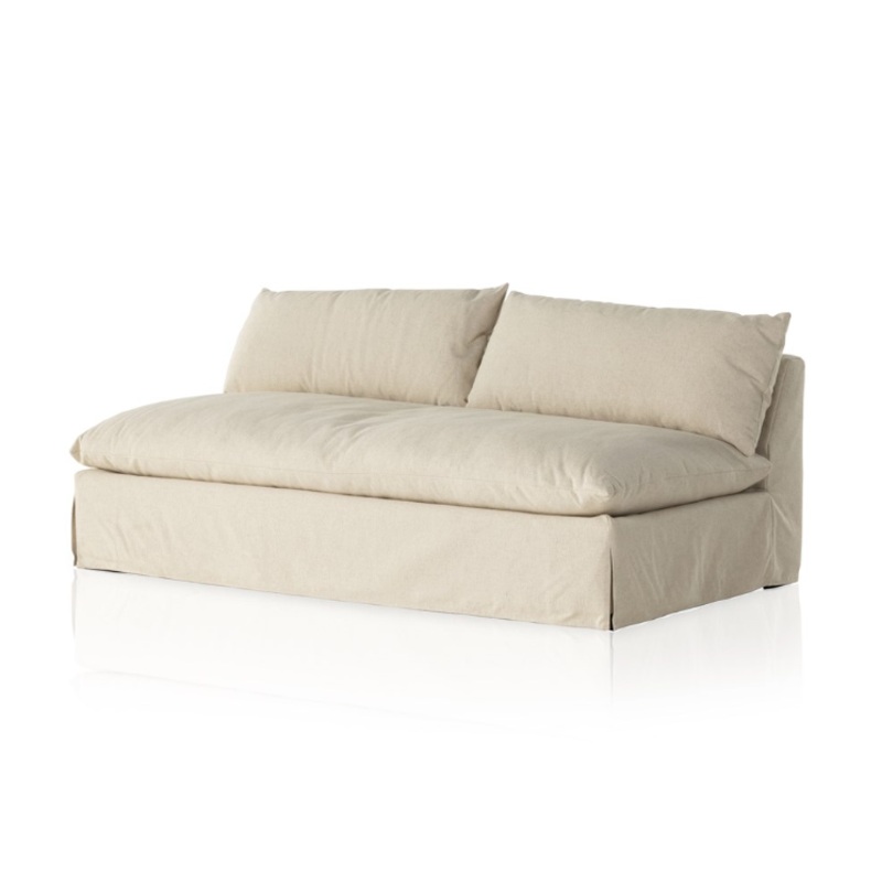 Grant Slipcover Armless Sofa 74″ – Antwerp Natural