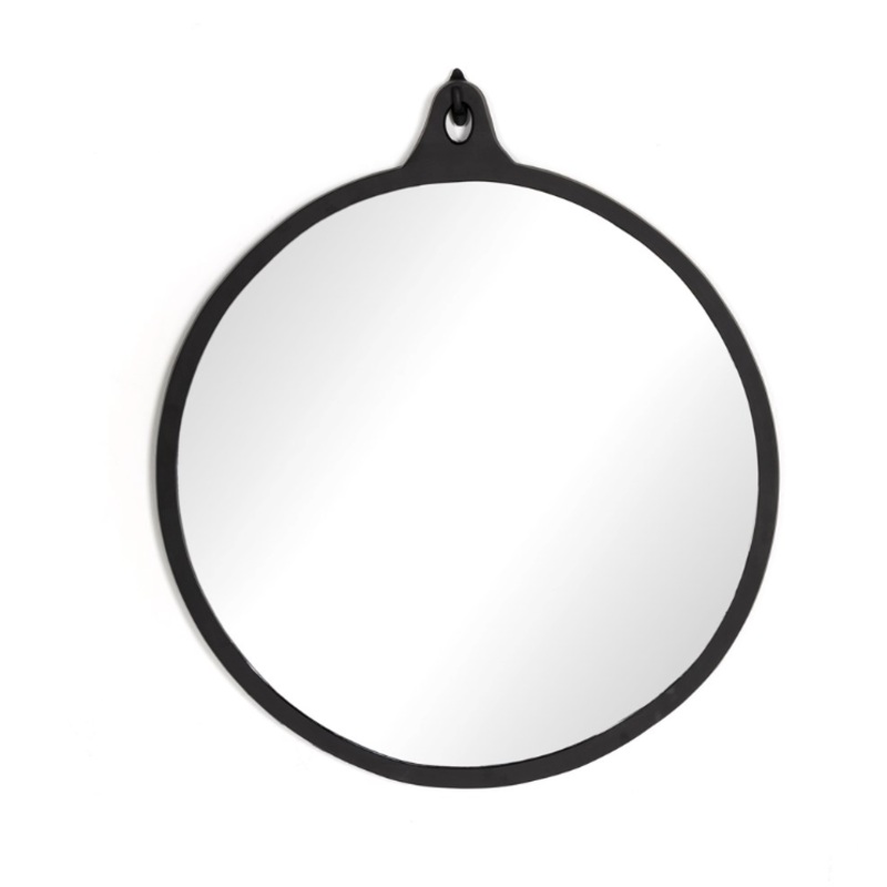 Hyde Round Mirror – Black Aluminum