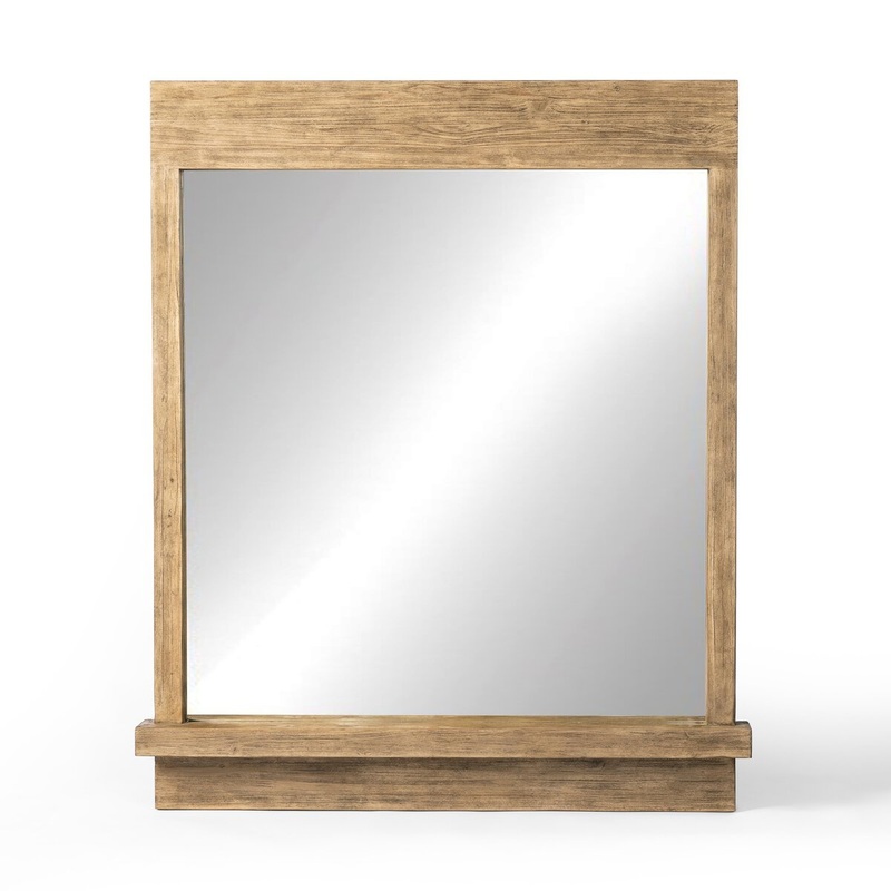 Ledge Wall Mirror – Distressed Light Pine