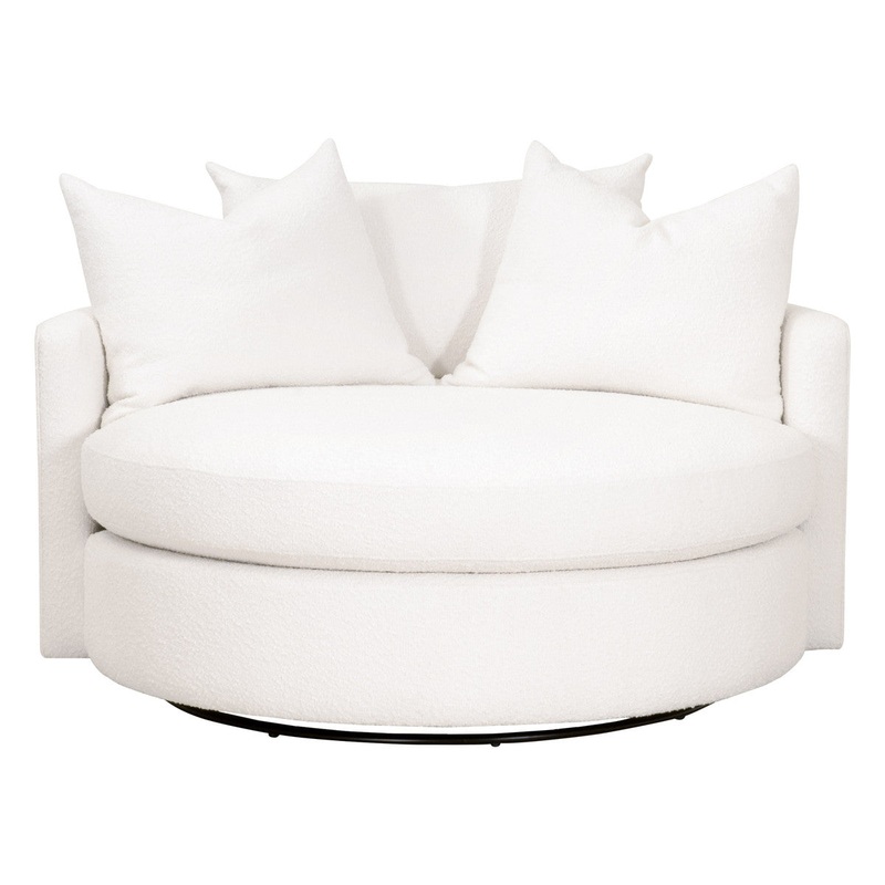 Lourne Grand Swivel Sofa Chair – Boucle Snow