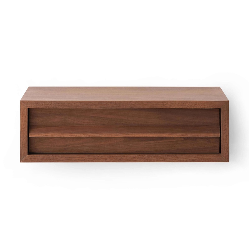Marcel Single Drawer Floating Nightstand – Walnut