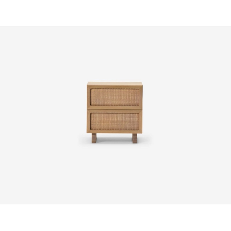 Stadium Double Drawer Nightstand – Oak
