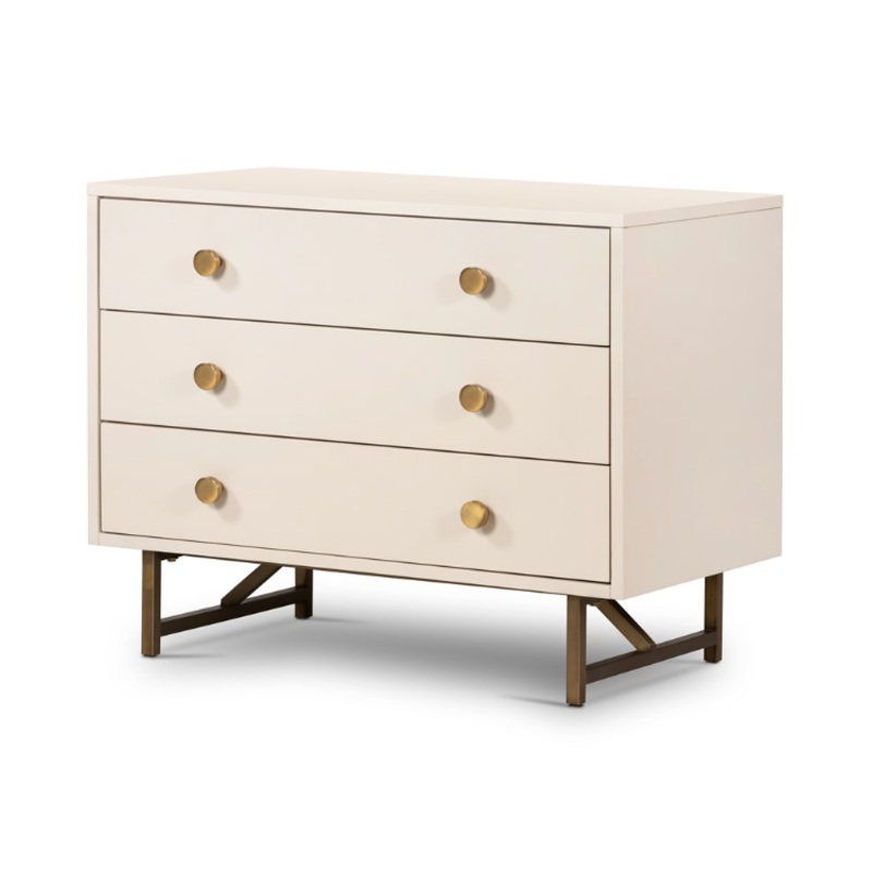 Van Rectangular Nightstand – Matte Alabaster