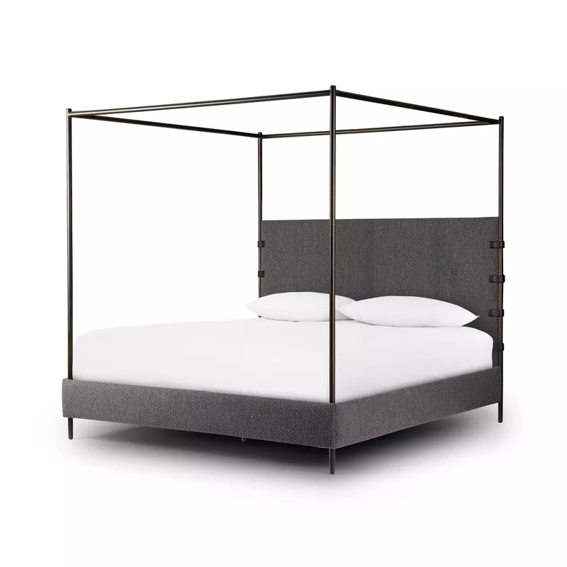 Anderson Canopy Bed – Queen – Knoll Charcoal