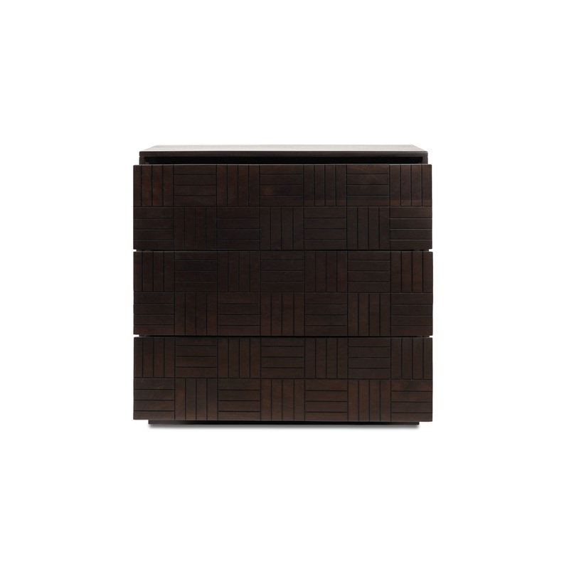 Denman 3 Drawer Nightstand – Dark Brown