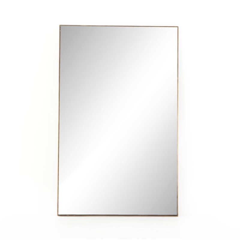 Georgina Rectangle Floor Mirror – Polished Brass