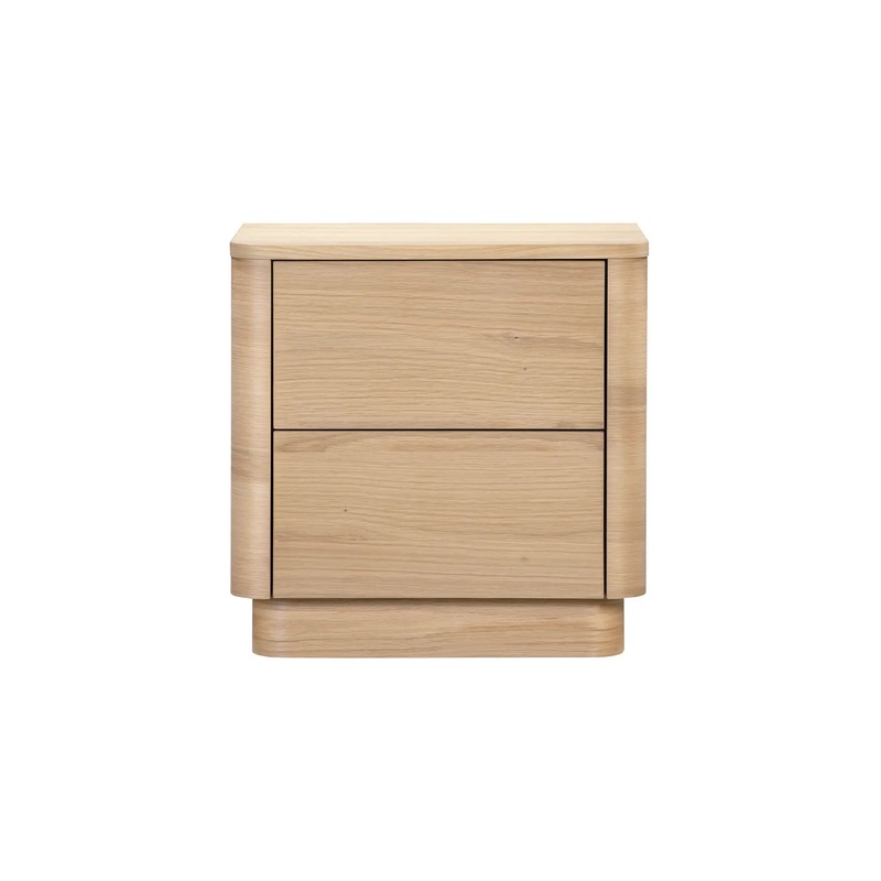 Round Off Tall Nightstand Natural Oak