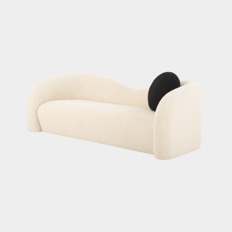 Leonie Beige Faux Shearling 84″ Sofa