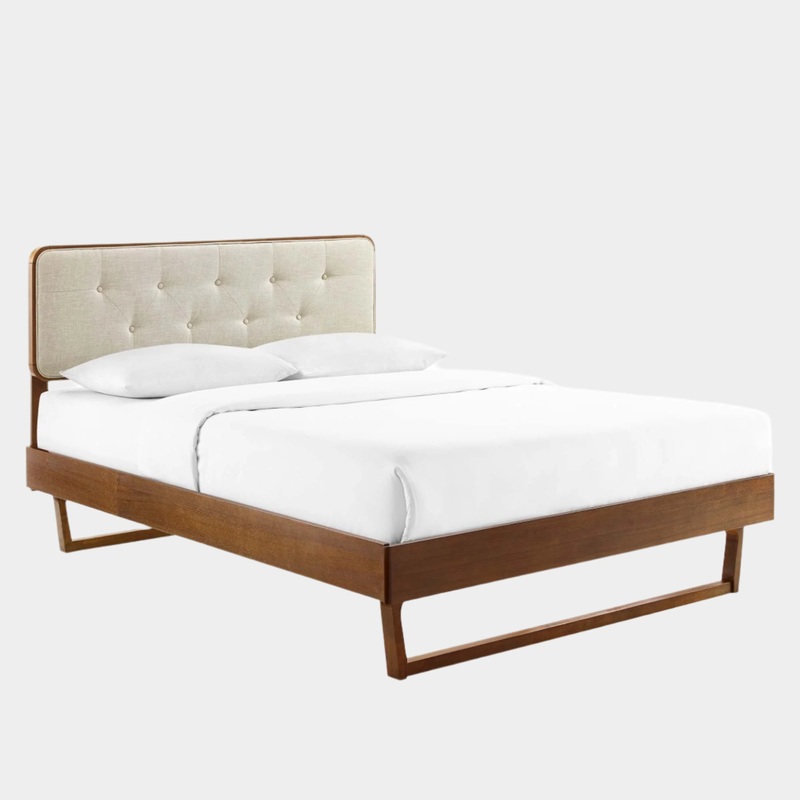 Bridgette Wood Platform Bed With Angular Frame