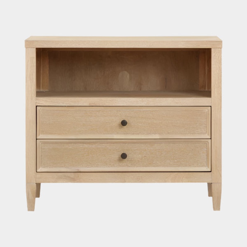 Bristol Park Whitewashed Oak Wood Large Nightstand