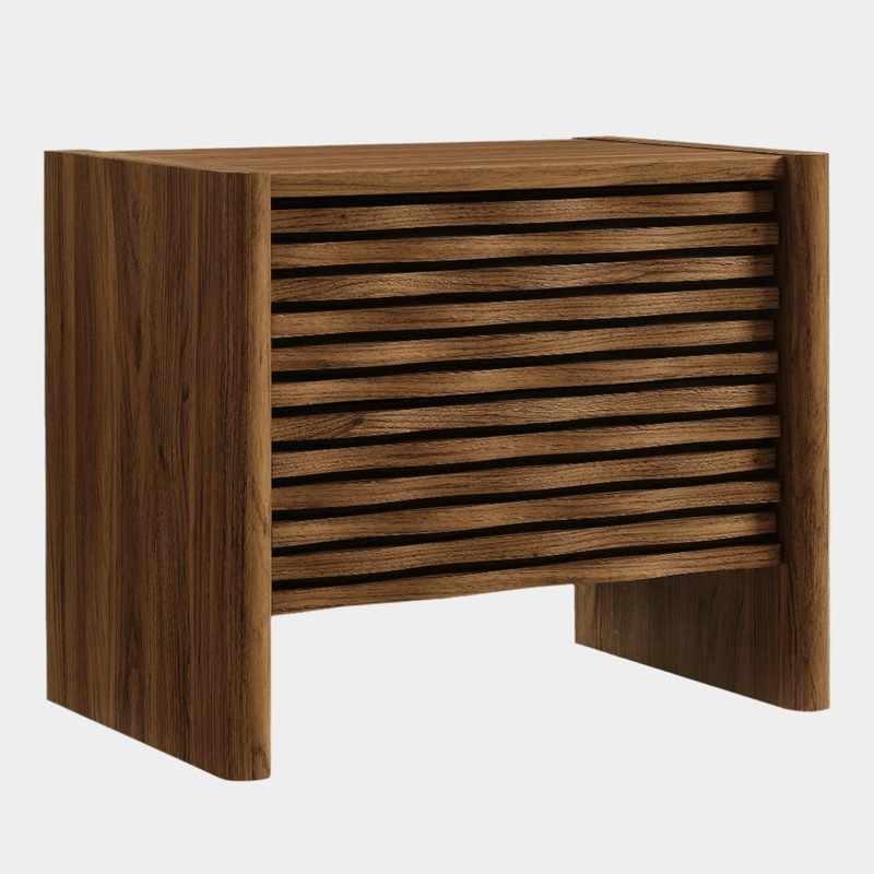 Emric Wave Nightstand in Walnut