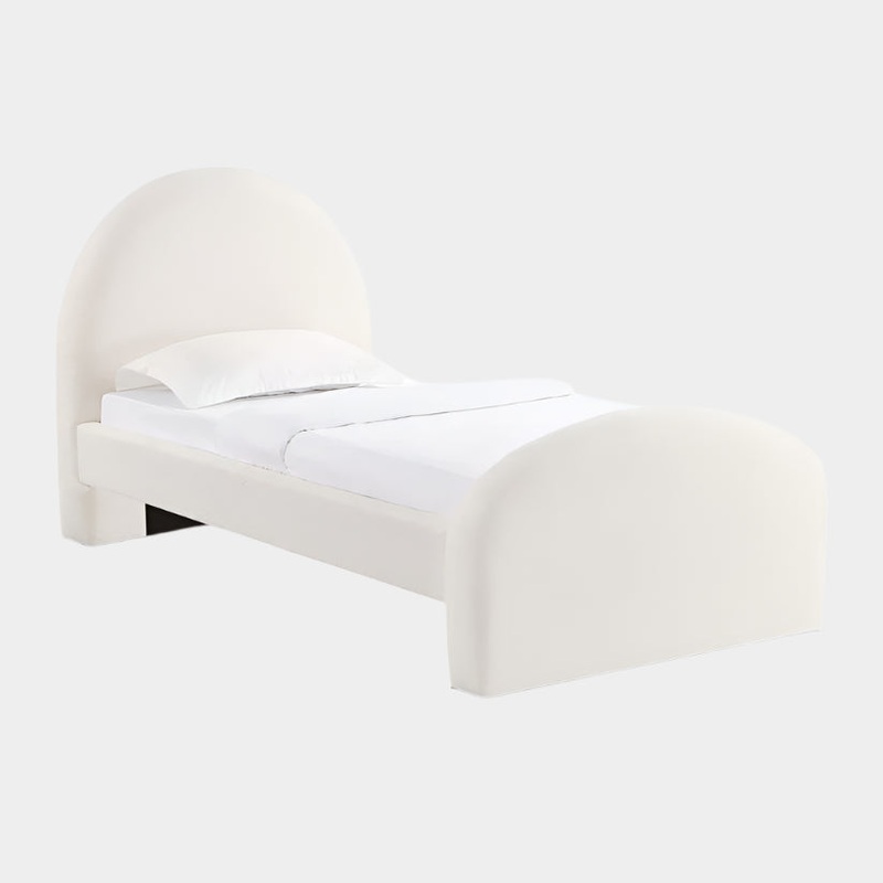 Moon Cream Boucle Twin Bed
