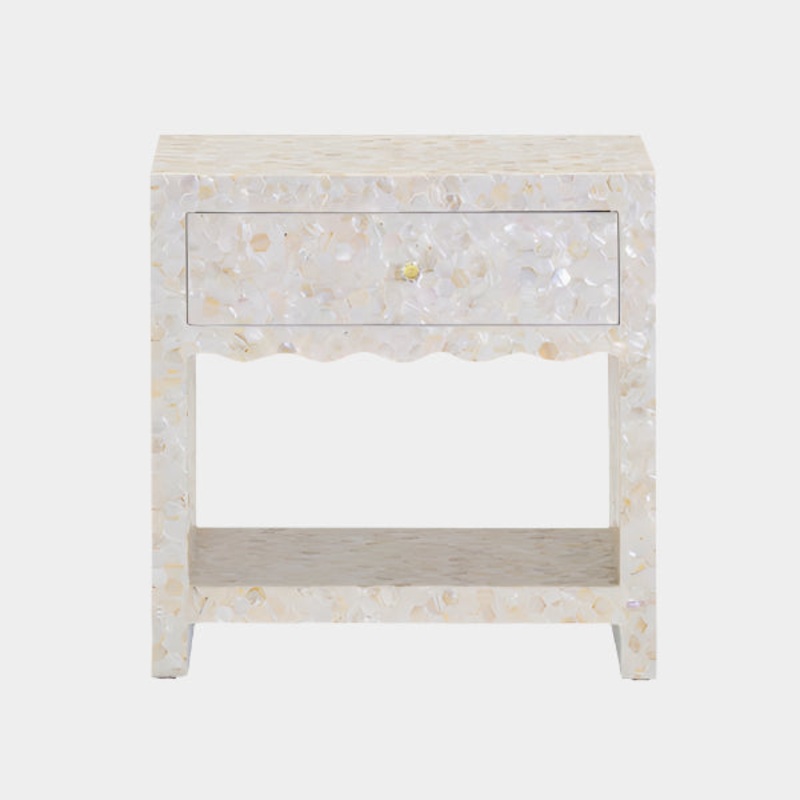 Piara Natural Mother of Pearl Inlaid Nightstand