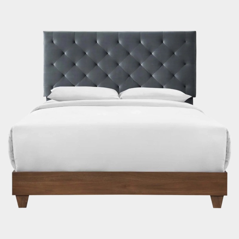 Rhiannon Diamond Tufted Upholstered Fabric Bed