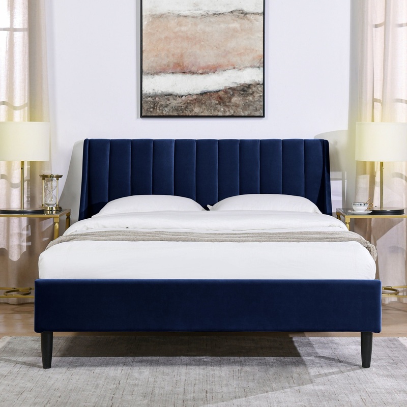 Aspen – Vertical Tufted Modern Headboard Platform Bed Set