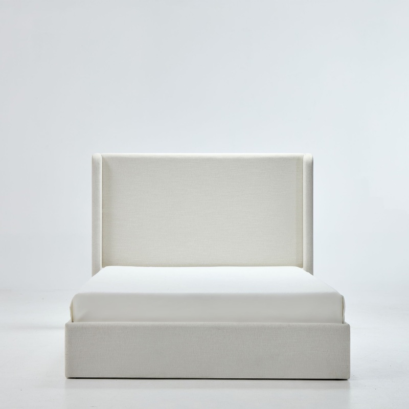 Carmen – Minimalist Upholstered Wingback Bed Frame With High Headboard