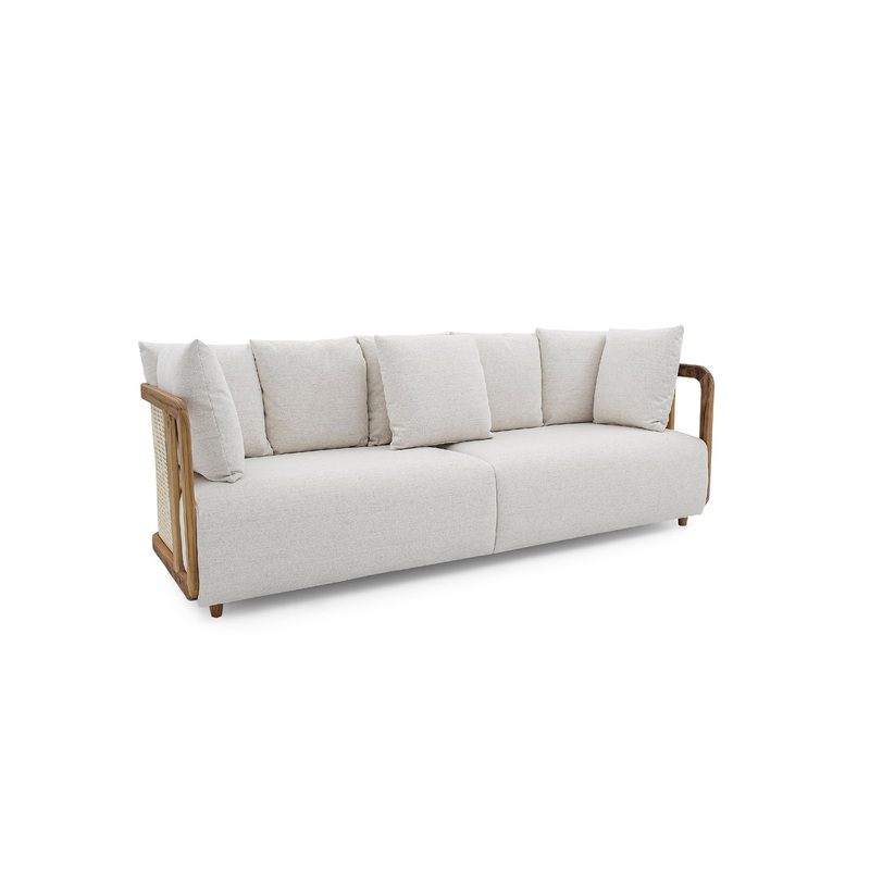AIBY Sofa 3 Seater in Teak A-2316 Natural Cane