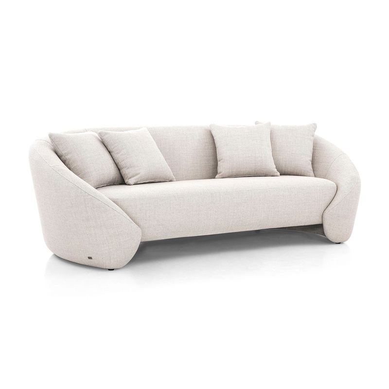BOWED 4 Seater Sofa in Light Gray fabric 109″