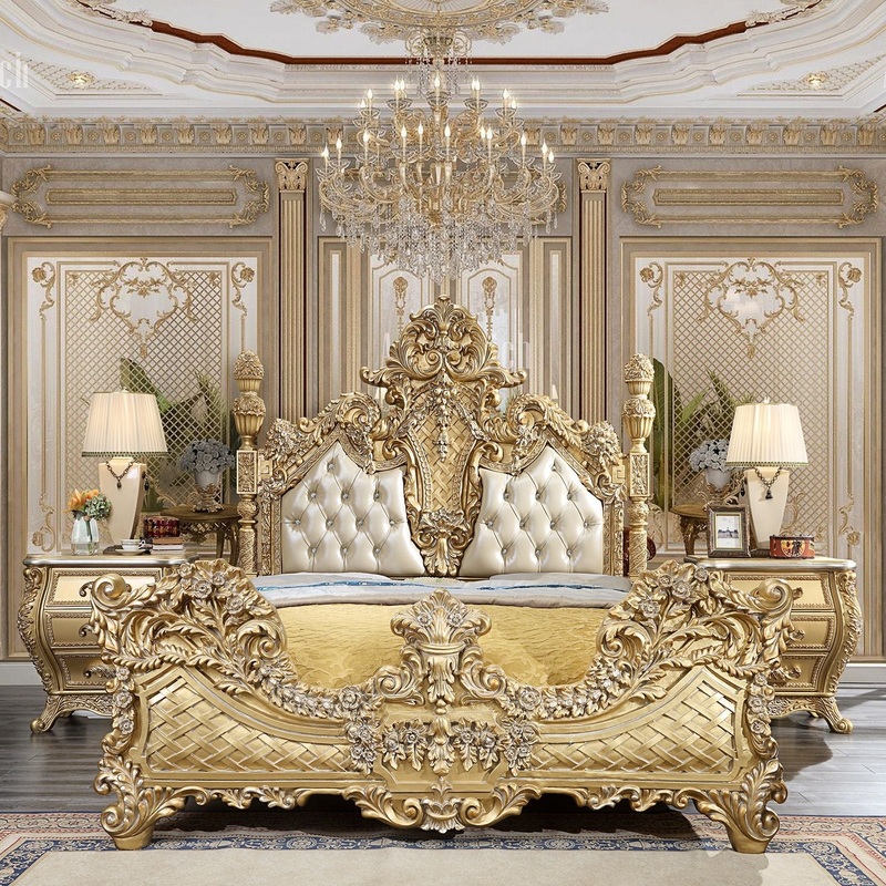 HD-1801 – Eastern King Bed – Bright Gold