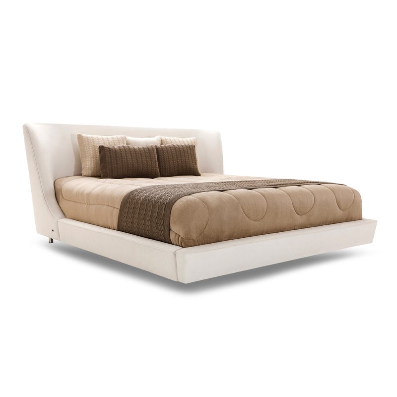 MUSA Queen Bed in White fabric