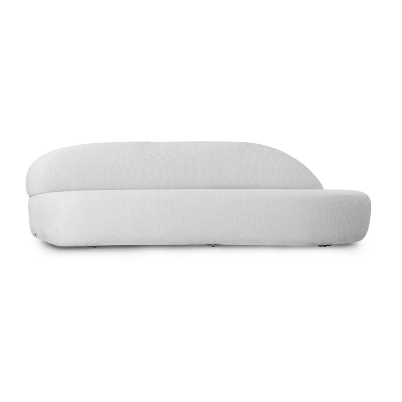 RUY Sofa in White fabric 110″ Left Side