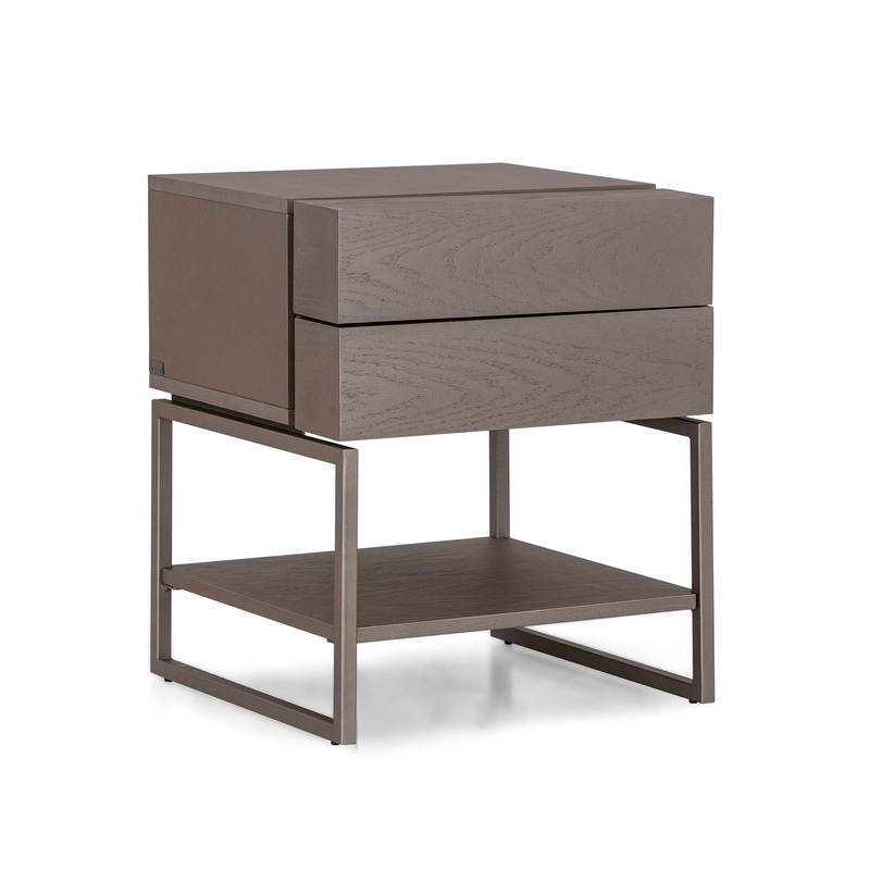 TALLO Nightstand 2 drawers in Chocolate with Chocolate