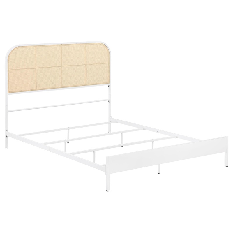 Coaster Furniture Amherst 360301F Radio Weave Rattan Metal Full Bed – White