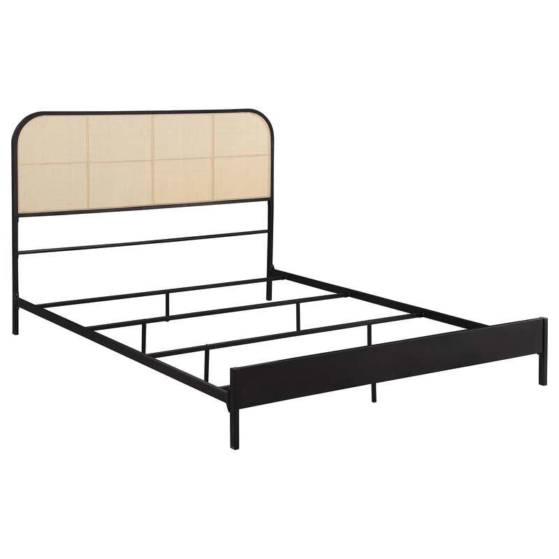 Coaster Furniture Amherst 360351Q Radio Weave Rattan Metal Queen Bed – Black