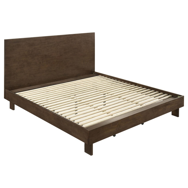 Coaster Furniture Glenwood 225011KE 48-inch Eastern King Platform Panel Bed – Warm Brown